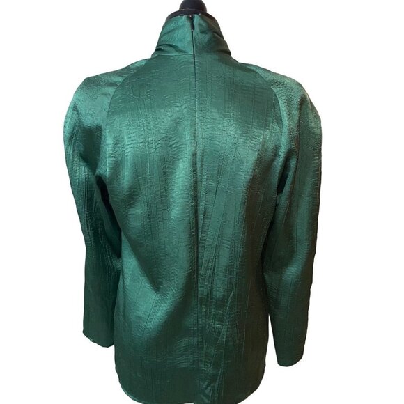 Jeanne Marc Vintage Womens Top & Pants Set Size XS Green Satin Fabric Polyester - Picture 4 of 12
